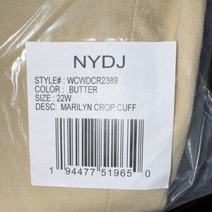 NYDJ Butter Marilyn Crop Cuff Pants 22W
